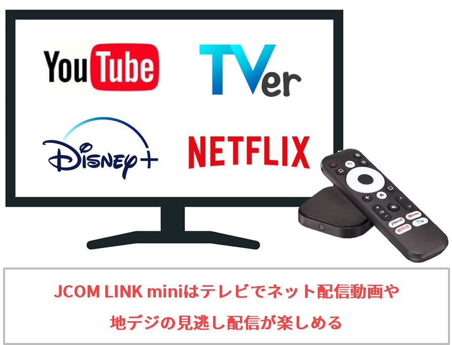 J:COM-LINK-miniはテレビにつなぐだけで、ネット動画や地デジの見逃し配信が見れる3