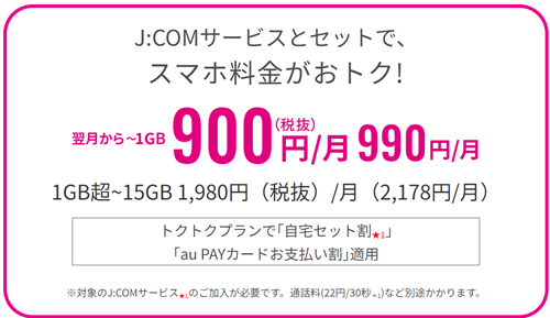 J:COMは自宅セット割も対象になる