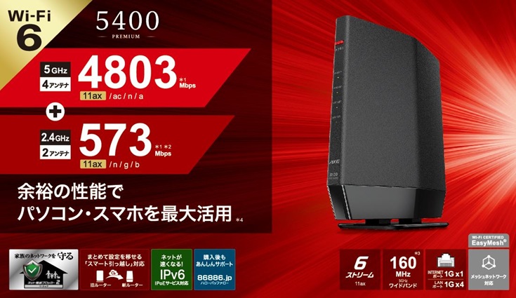 バッファロー WSR-5400AX6P